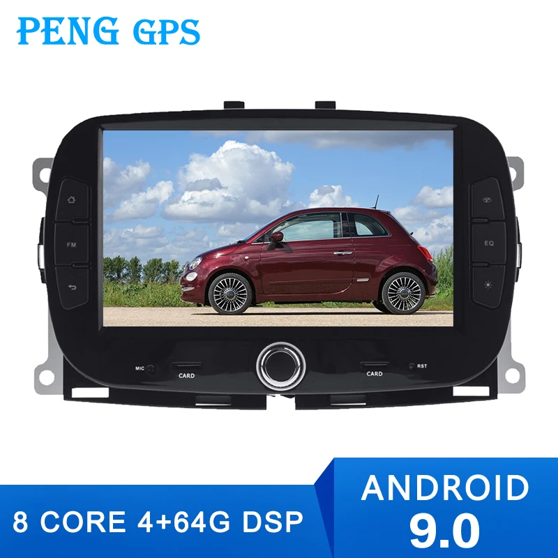 Android9 0 4 64g Car Gps Multimedia Dvd Player For Fiat 500 2015 2016 2017 2018 Navigation Auto Stereo With Wifi Bluetooth Radio