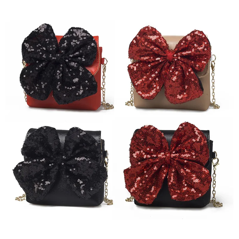 Многоцветная Новая Милая мини-сумка-мессенджер для маленьких девочек, милые детские сумочки с блестками