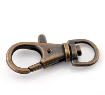 

20PCs Copper Tone Lobster Swivel Clasps for Key Ring 3.7x1.6cm(B21505)