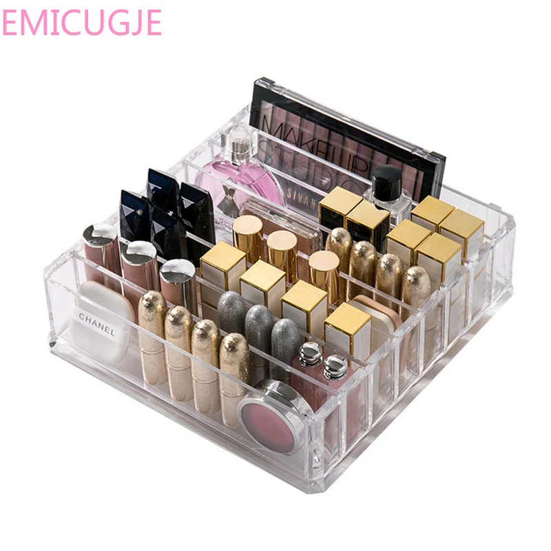 

Clarity Cosmetic Makeup Holder Vanity Cabinet Powder Display Shelf Escritorio Plastic PS Makeup Organizer CC Cream Storage Box