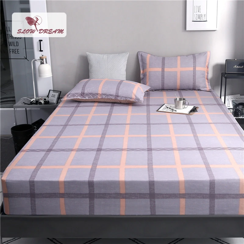 

Slowdream 1PCS Mattress Covers Double Single Size Bed Sheets On Elastic Band With Rubber Sheet Bed Linen Nordic Style Corners