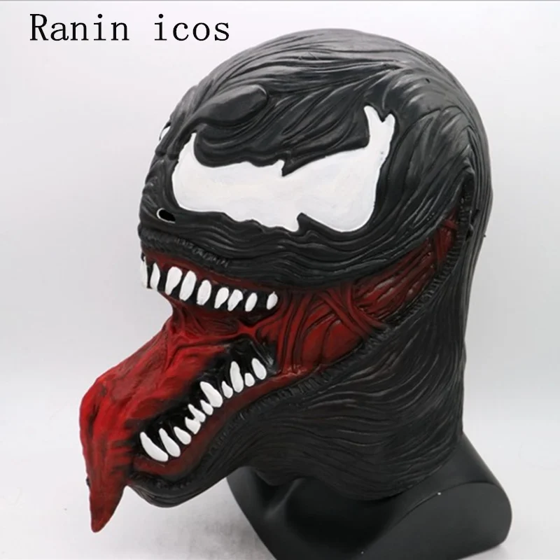 

The Venom Spiderman Mask Superhero Cosplay Black SpiderMan Edward Brock Dark Venom Latex Masks Helmet Halloween Party Props