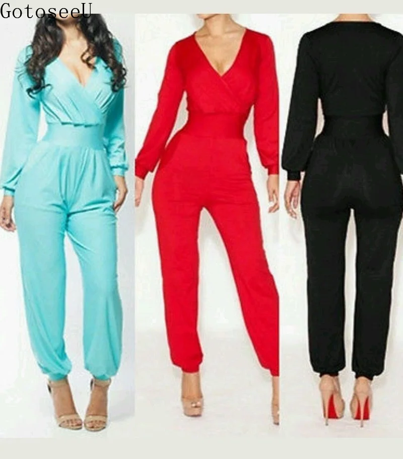 

GotoseeU Women Nightclub Stunning Bodysuit High Fashion Bandage Jumpsuit