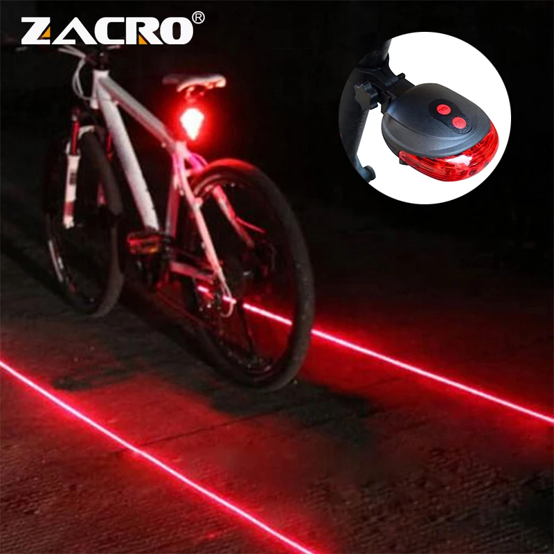 Zacro Bike Laser Light Taillight 6 Modes 2 Laser Safety Warning Light