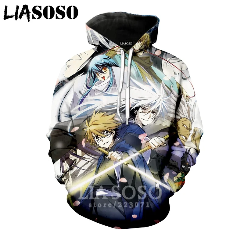 LIASOSO Зимний новый мужской женский модный свитшот с 3D принтом аниме Nurarihyon no Mago