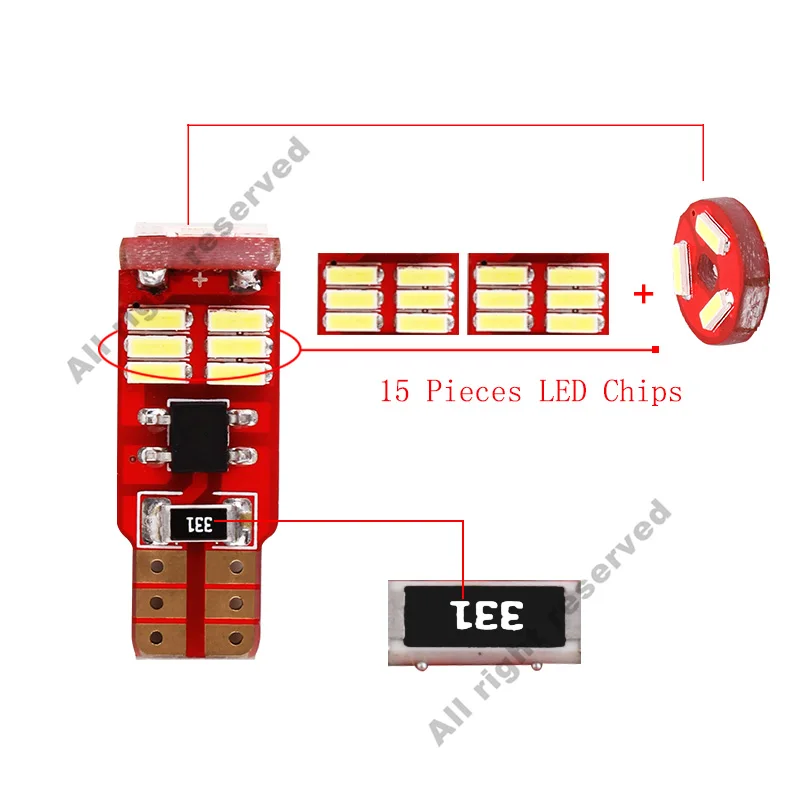 T10 W5W светодиодный 194 168 Canbus Error Free 15 SMD 4014 автомобиль Подсветка салона супер яркий Авто Чтение боковая инструмент: Клин Светодиодные лампы 12V