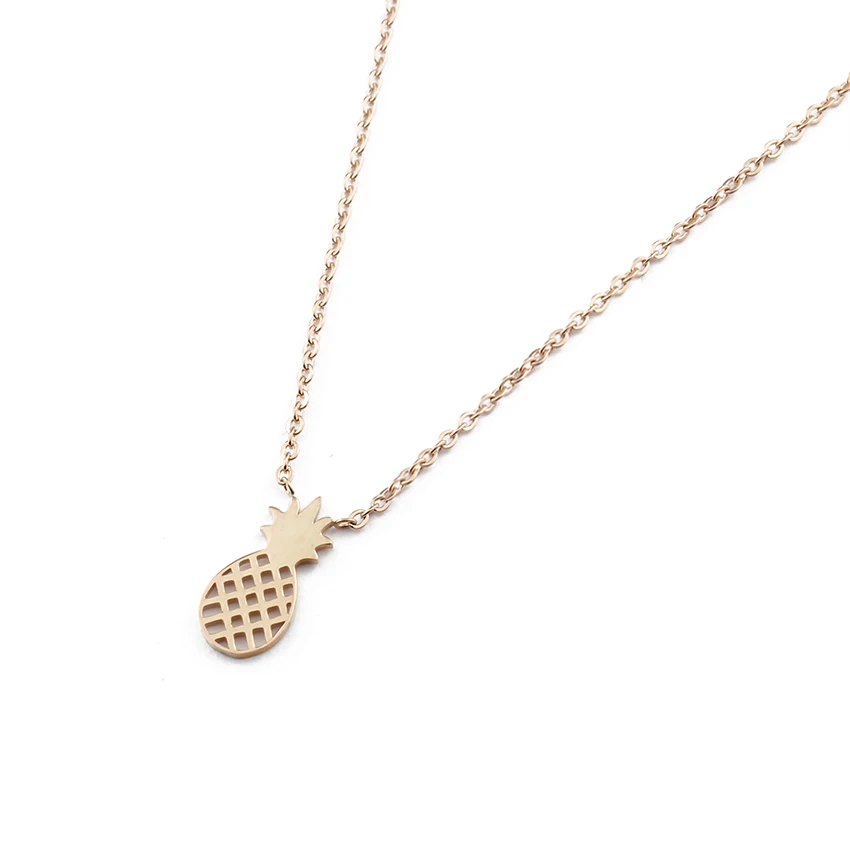 

GORGEOUS TALE 10Pcs/lot Stainless Steel Pineapple Charm Necklace For Women Jewelry 2017 New Fashion Silver Fruit Colar Masculino
