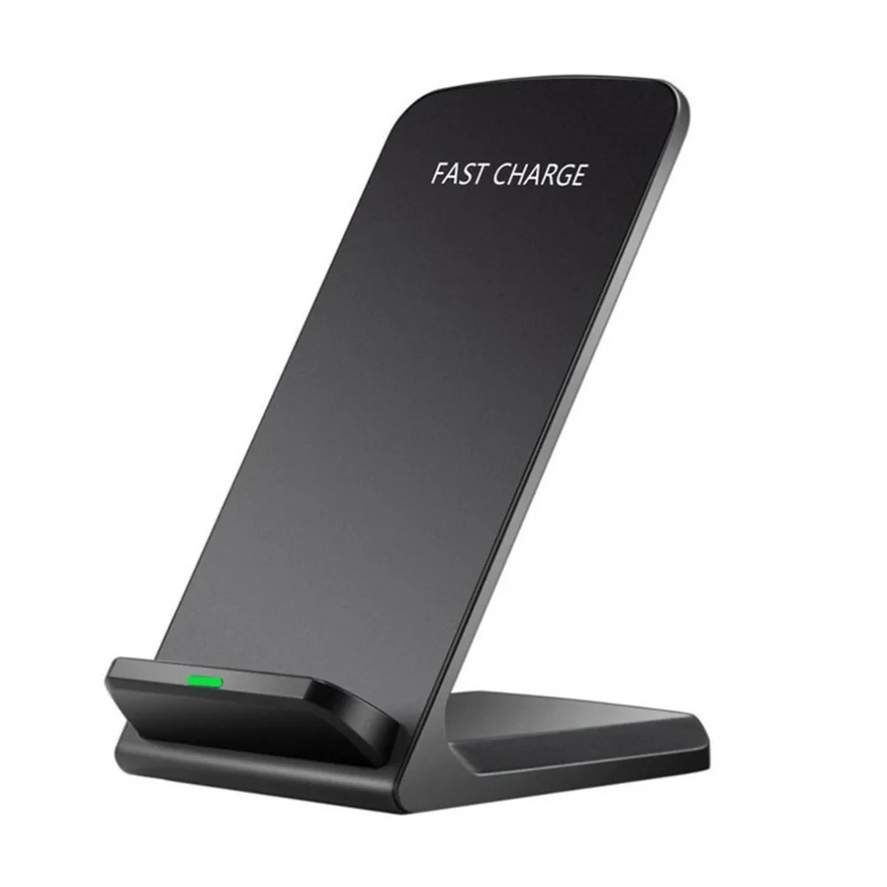 

10W Portable Vertical Double Coil Wireless Charger with LED Indicator Fast Charge for Qi Standard Smart Mobile Phone Drop Ship