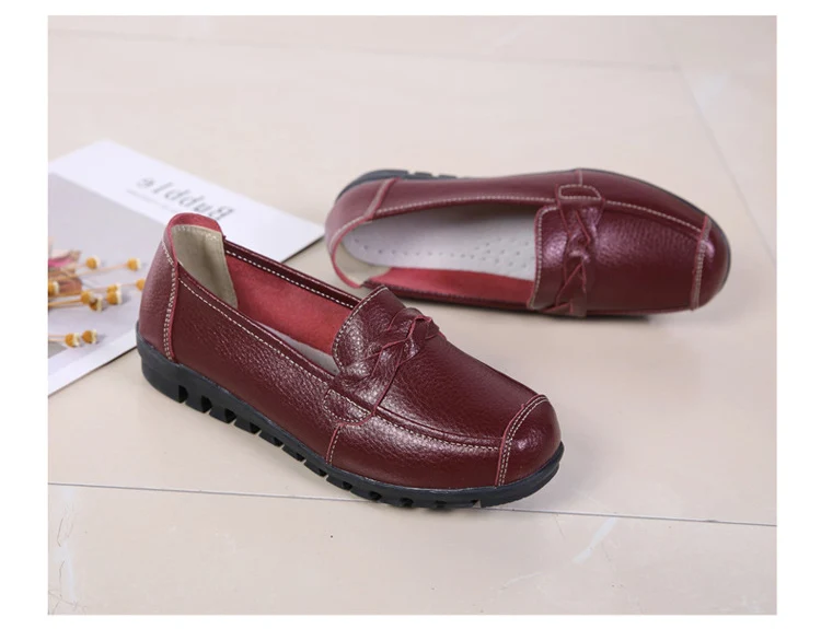 AH 2669-2019 Spring Autumn Women Flat Shoes Genuine Leather Woman Shoe-5