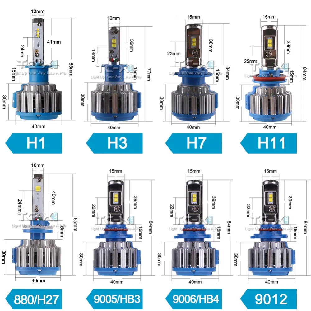 T1 SINGLE BULB SIZE