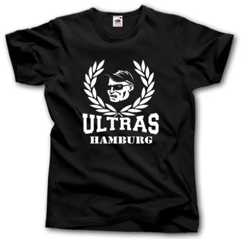Ultras футболка Гамбурга S-XXXL вентилятор fubball Fussball хулиганы Бундеслиги - Цвет: Черный