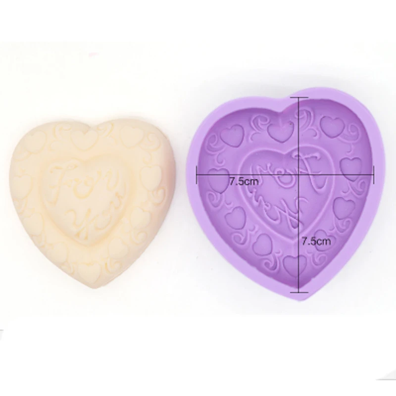 DIY Silicone Handmade Soap Mold Hand Made Heart Silicone Handmade Soap Mold Crafts DIY Mold Ice Mold