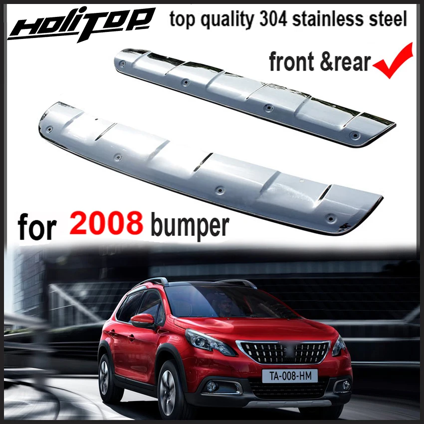 

New arrival bumper guard bumper protection cover skid plate for Peugeot 2008, 2pcs/set,304 stainless steel,ISO9001 quality