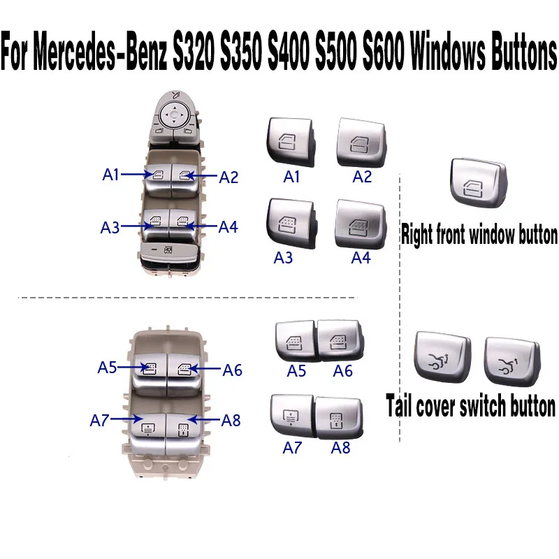 

Window Switch Control Buttons Button Window Lifter Switch For Mercedes S320 S350 S400 S500 S600 2014-2017