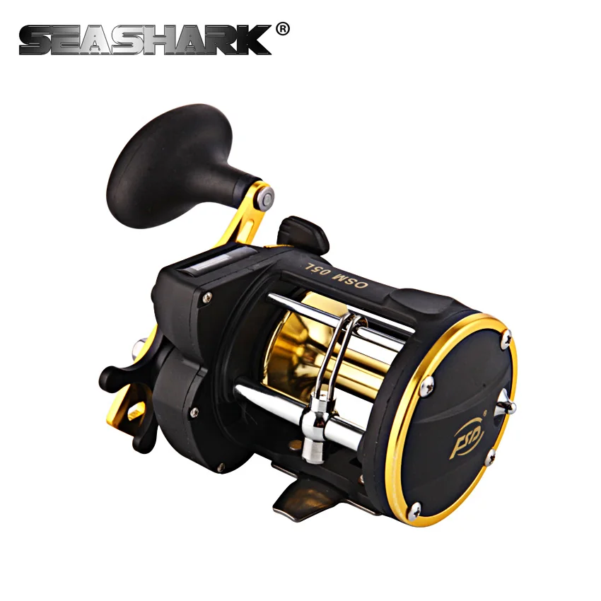 SEASHARK Cast Drum Wheel Casting Fishing Wheel Right Hand Gear Ratio 6