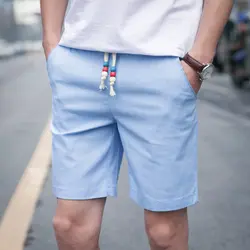 2018 Фирменная Новинка мужские хлопковые шорты в повседневном стиле и льняные Короткие штаны для мужчин пять Scanties Cent штаны бриджи размеры 4XL