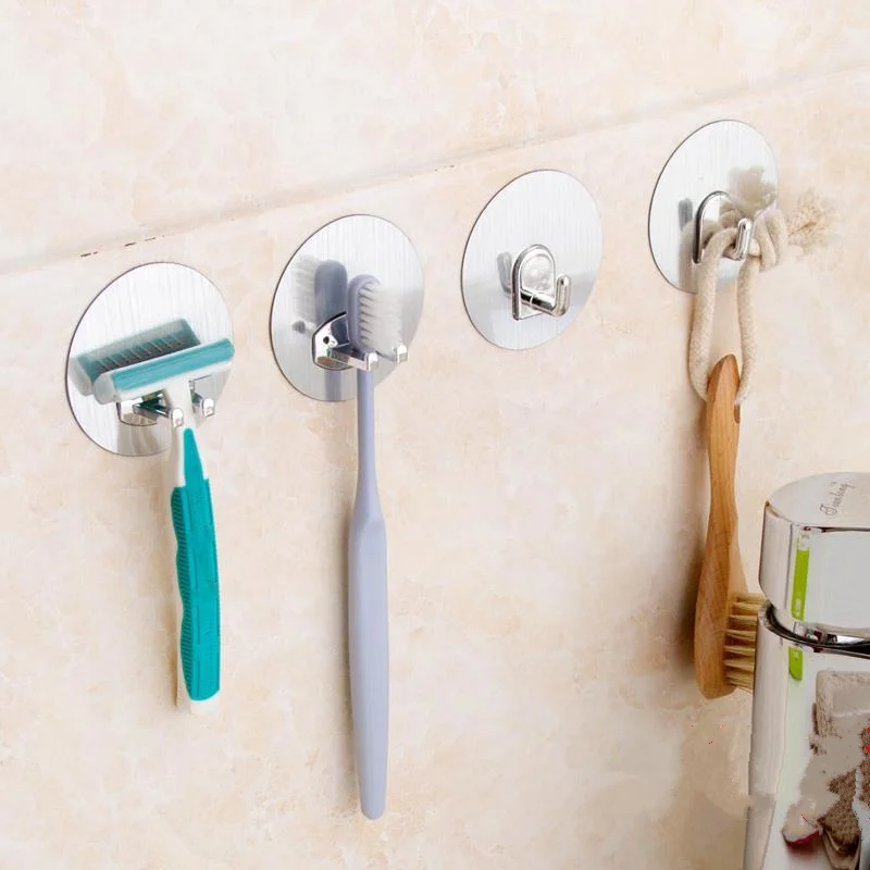 2pcs Seamless Adhesive wall Hook Strong Stick Hooks for hanging clothes