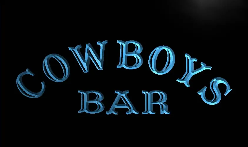 M080 Cowboys бар светодиодный неоновый свет знак