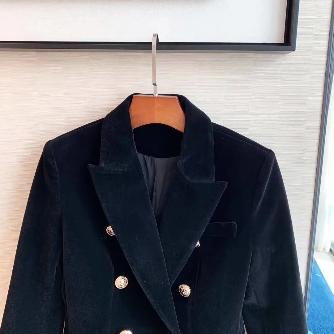 2019 New Spring Autumn Women Velvet Blazer Jackets Red wine Long Sleeve Korea Slim Female Jackets Casual Ladies Office Coat