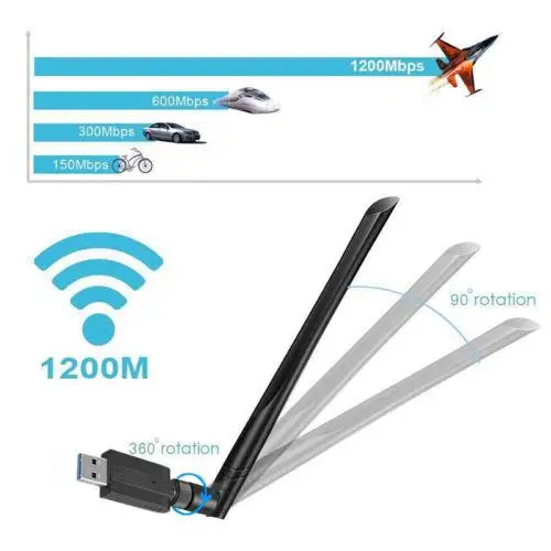 1200 Мбит/с длинный диапазон AC1200 двухдиапазонный 5,8G/2,4G беспроводной USB 3,0 WiFi адаптер антенны R20