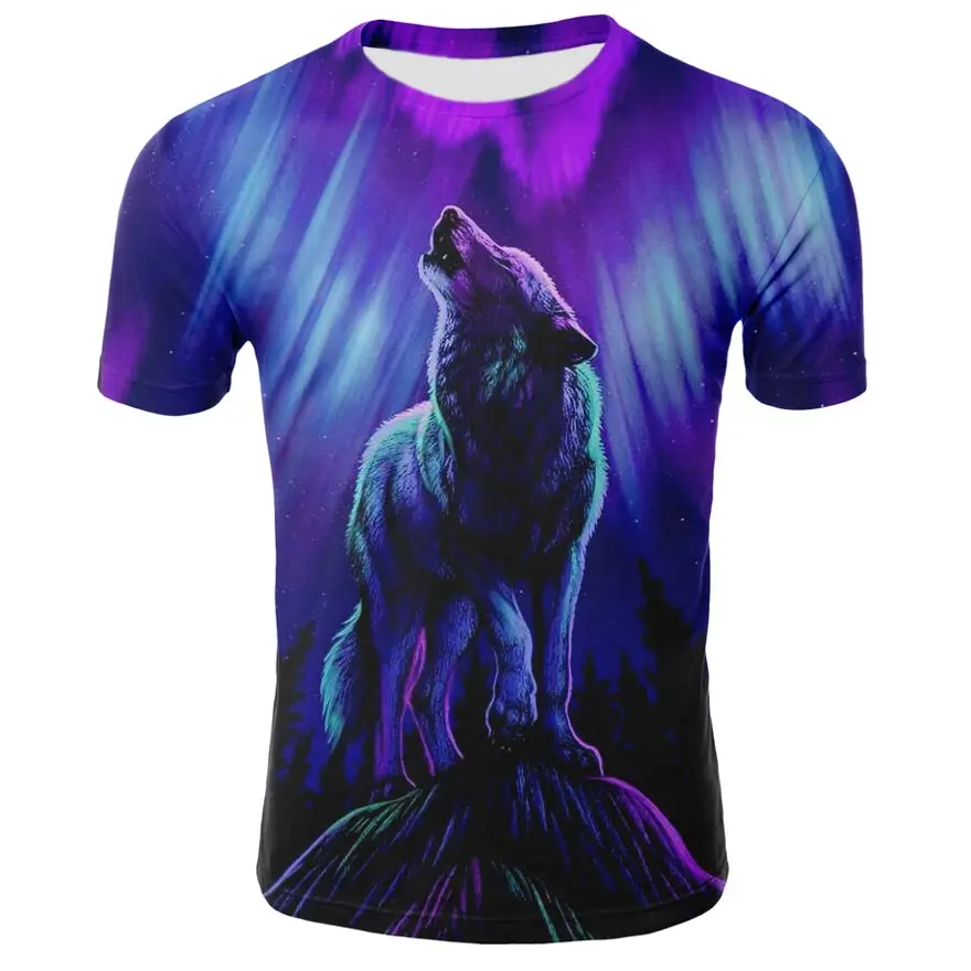 

2019 new tshirt man fashion cycle Wolf 3 d printing T-shirt leisure T-shirt man body building exercise T-shirt S - 4 xl yards