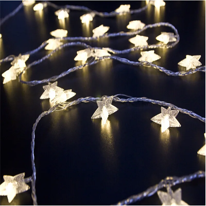 4M 20Led Lights Christmas Tree Snow Star Bulbs Led String Fairy Light