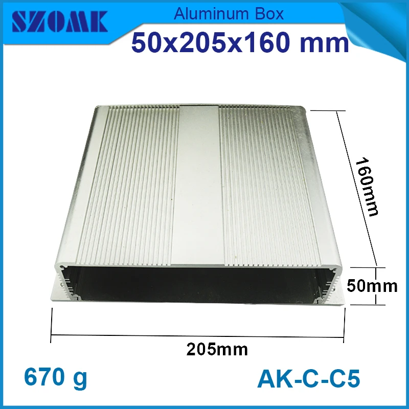 

1 piece free shipping aluminium heat sink junction box housing for wall mounting electronics case 50(H)x205(W)x160(L)mm