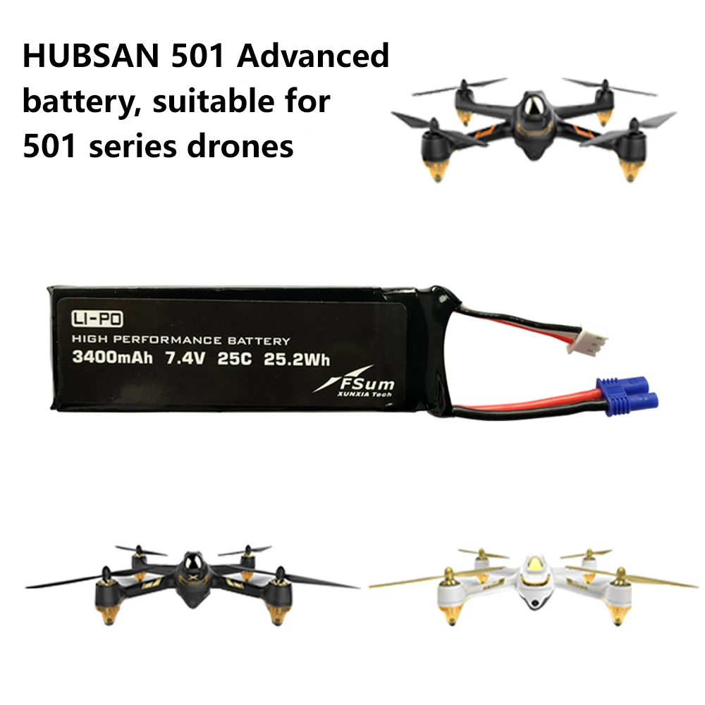 Высокопроизводительная флейта 7 4 В 3400 мАч для Hubsan H501A H501S H501C более 30 минут |