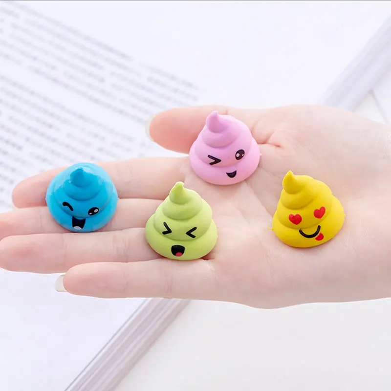 

4pcs/lot Rubber eraser cute poop rubber Erasers School Office Supply Pupil Prize Stationery Gift Eraser