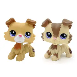 2 Pet Shop PS #2210 #2452 Tan коричневый колли голубые глаза щенок подарок для детей игрушки коллекции подарков день рождения игрушки