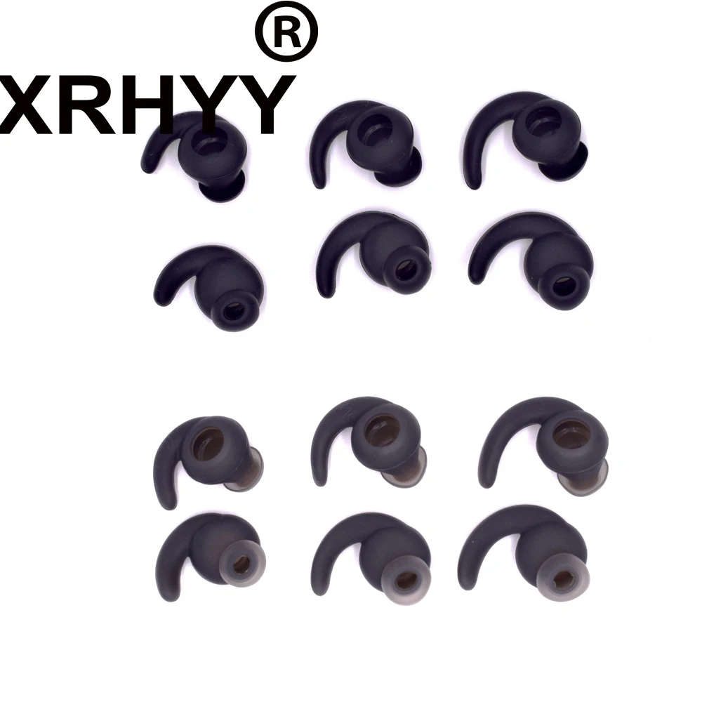 

XRHYY Black&Gray 3 Pairs S/M/L Anti-Slip Silicone Eartips Earbuds Eargels for JBL Synchros Reflect BT Sports Wireless Earphones