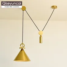 Qiseyuncai Nordic style living room chandelier modern minimalist aisle corridor creative LED bar restaurant lighting staircase long chandelier modern minimalist solid wood villa entrance atmosphere nordic living room creative bar duplex building