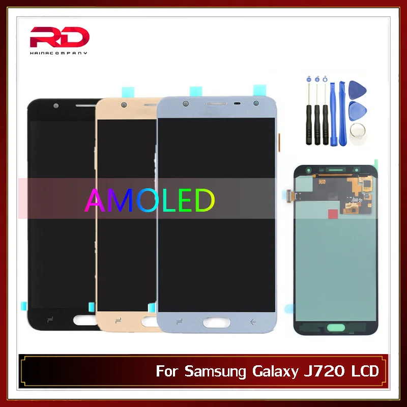 AMOLED OLED J7 2018 ЖК-экран для Samsung Galaxy J720 Lcd Duo J720F Дисплей сенсорный дигитайзер в сборе