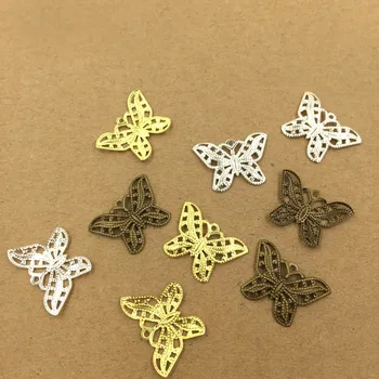 

22*16mm Fiigree Butterfly Pendant European Charms Vintage Hair Clasp Bu Yao Accessories DIY Crafts Jewellry Findings
