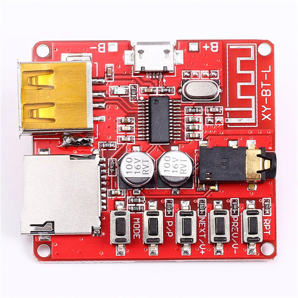 YKSO 3.7-5V Wireless Bluetooth MP3 Decoder Board MP3 Players Accessories Micro USB TF Card Interface MP3 Decoder (5)