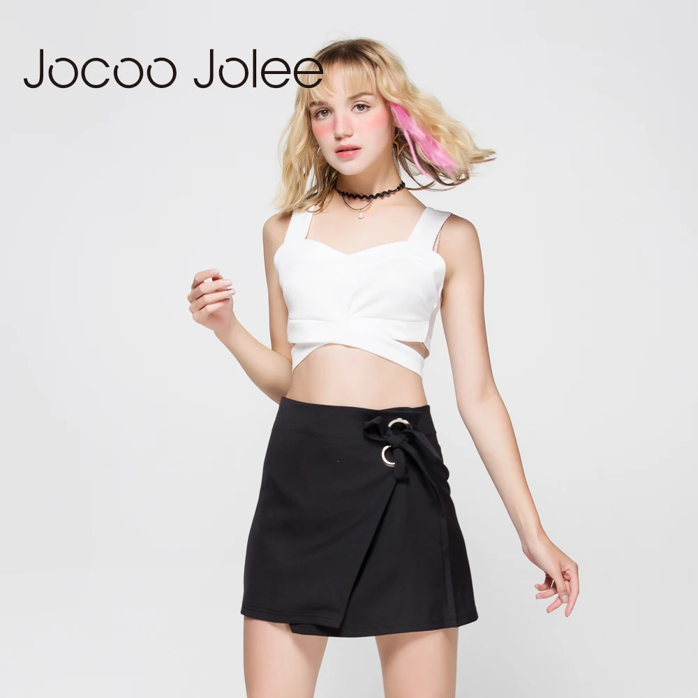 Женский укороченный топ бюстье Jocoo Jolee модный короткий с открытой спиной