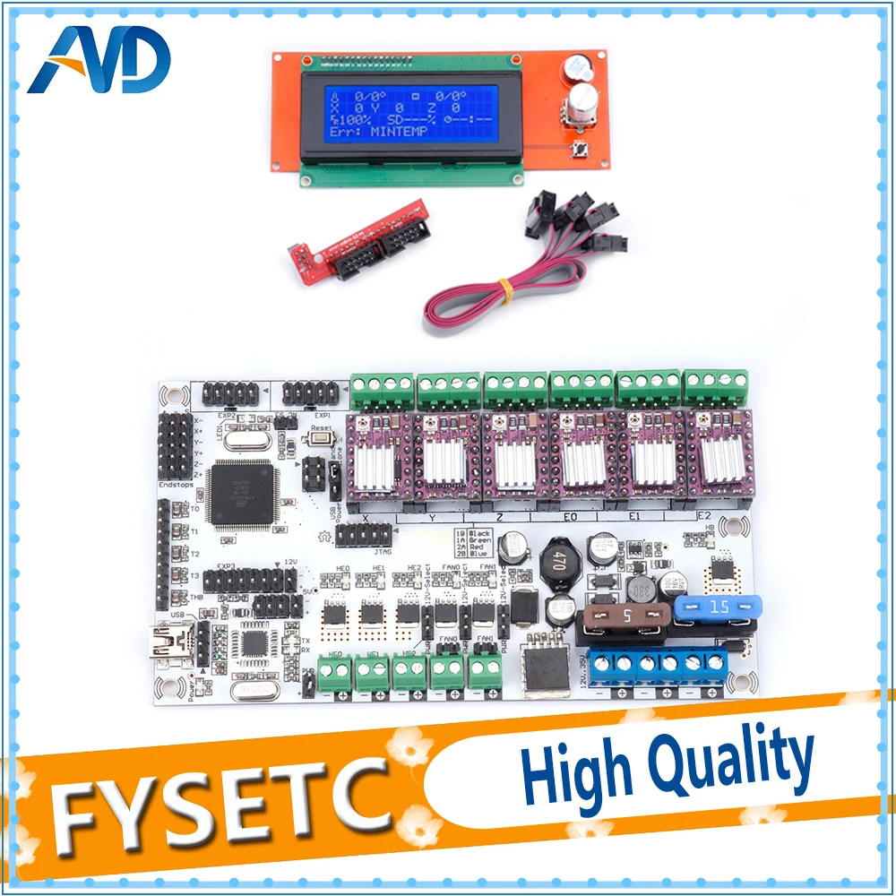 

DRV8825 Stepper Driver 6pcs + 2004 LCD Display Screen + Rumba Plus Motherboard Upgrade Rumba+ RUMBA Optimized Version