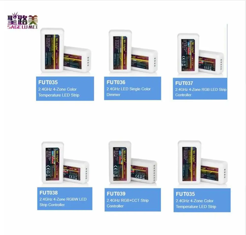 

MiLight 2.4G RF FUT035 FUT036 FUT037 FUT038 FUT039 LED Controller Dimmer For Single Color CCT RGB RGBW RGB+CCT Strip Tape Light