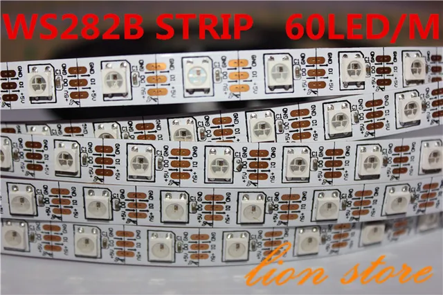 Non waterproof  DC5v 5m 300 leds 60 pixels/m 5050 smd ws2812 ws2811 rgb led strip lights,white pcb,Programmable Addressable