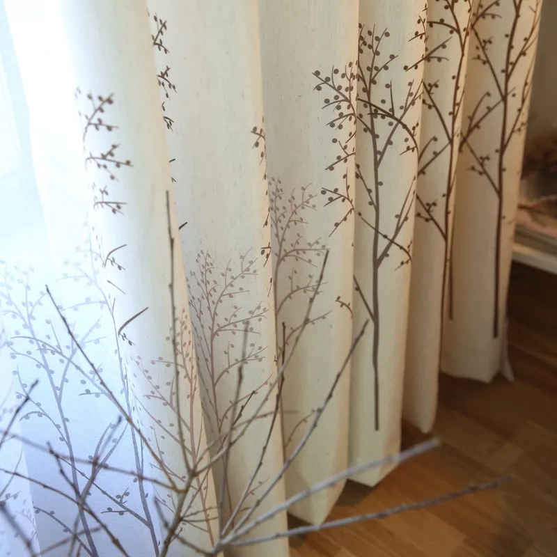 Современная занавеска с рисунком дерева, вуаль, тюль, свежая модная занавеска, драпировка, для гостиной, горячая Распродажа, новинка,, HM061B* 30 - Цвет: Curtain cloth