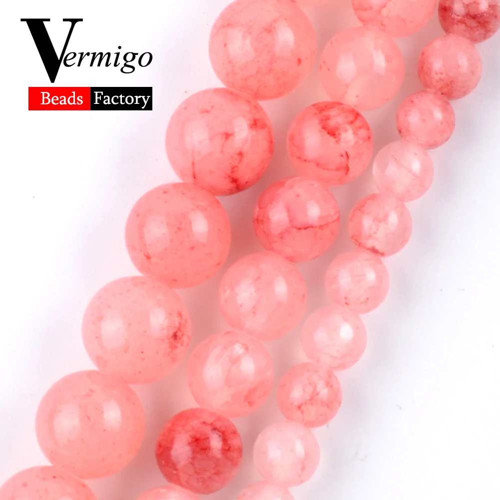

Watermelon Red Persian jades Natural Stone Bedas for Jewelry Making Diy Necklace Bracelet Loose Round Beads 6mm-10mm 15"