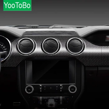 

YOOTOBO For Mustang Carbon Fiber Dashboard Instrument Panel Car Stickers and Decals Trim Cover Car-Styling 2015-2019 Accessories