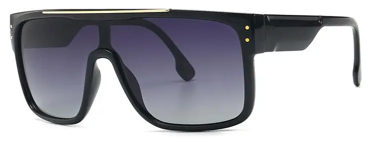 Австрия спортивные брендовые поляризованные очки мужские ретро черные коричневые оттенки винтажные большие квадратные солнцезащитные очки дизайнер Zonnebrilbac - Цвет линз: black gradient gray