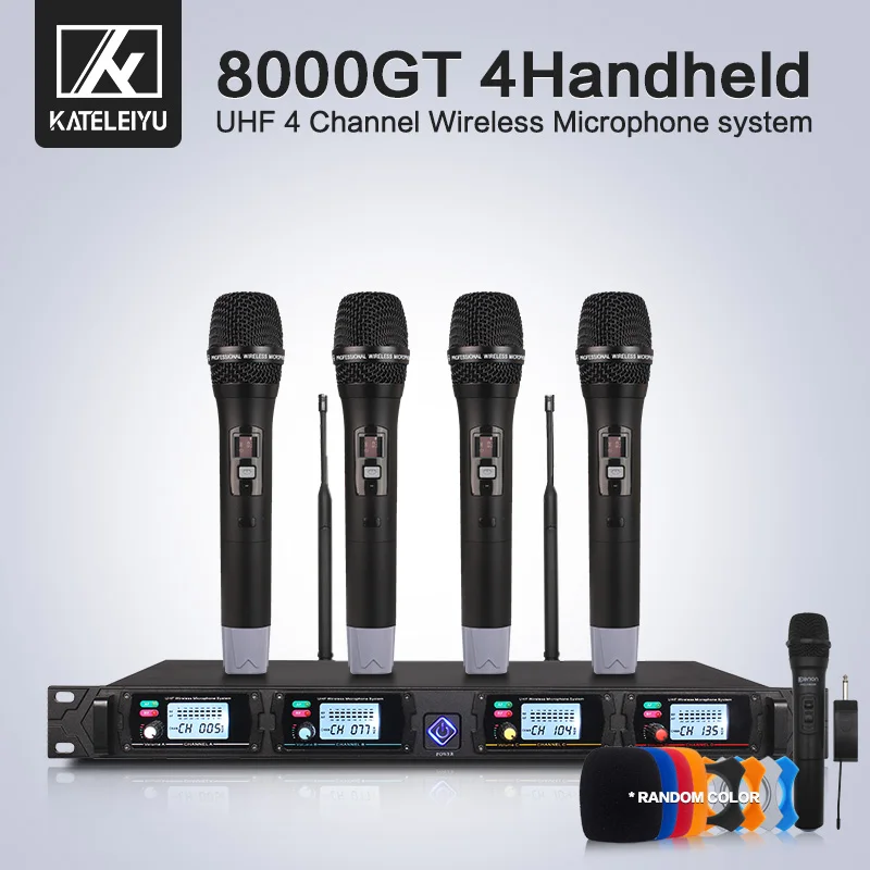 

Wireless microphone system 8000GT professional UHF channels dynamic microphone professional 4 karaoke microphone + latest concep