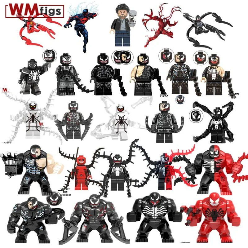 

Newest Marvel Legoings Venom Carnage Riot Movie Figures Eddie Brock Legoings Anti-Venom Brick Building Blocks Toys for Children