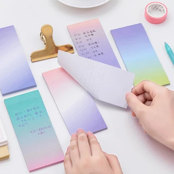 

FangNymph 1 Pcs Cute Rainbow Gradient Memo Pads Decoration Stickers Self-Adhesive Stationery Sticky Notes N Times Paste