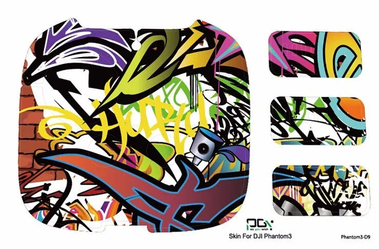 PGY DJI Phantom 3 Accessories Phantom3 Stickers 3M Graphic Wrap Skin Skins Decals Quadcopter Drone Parts