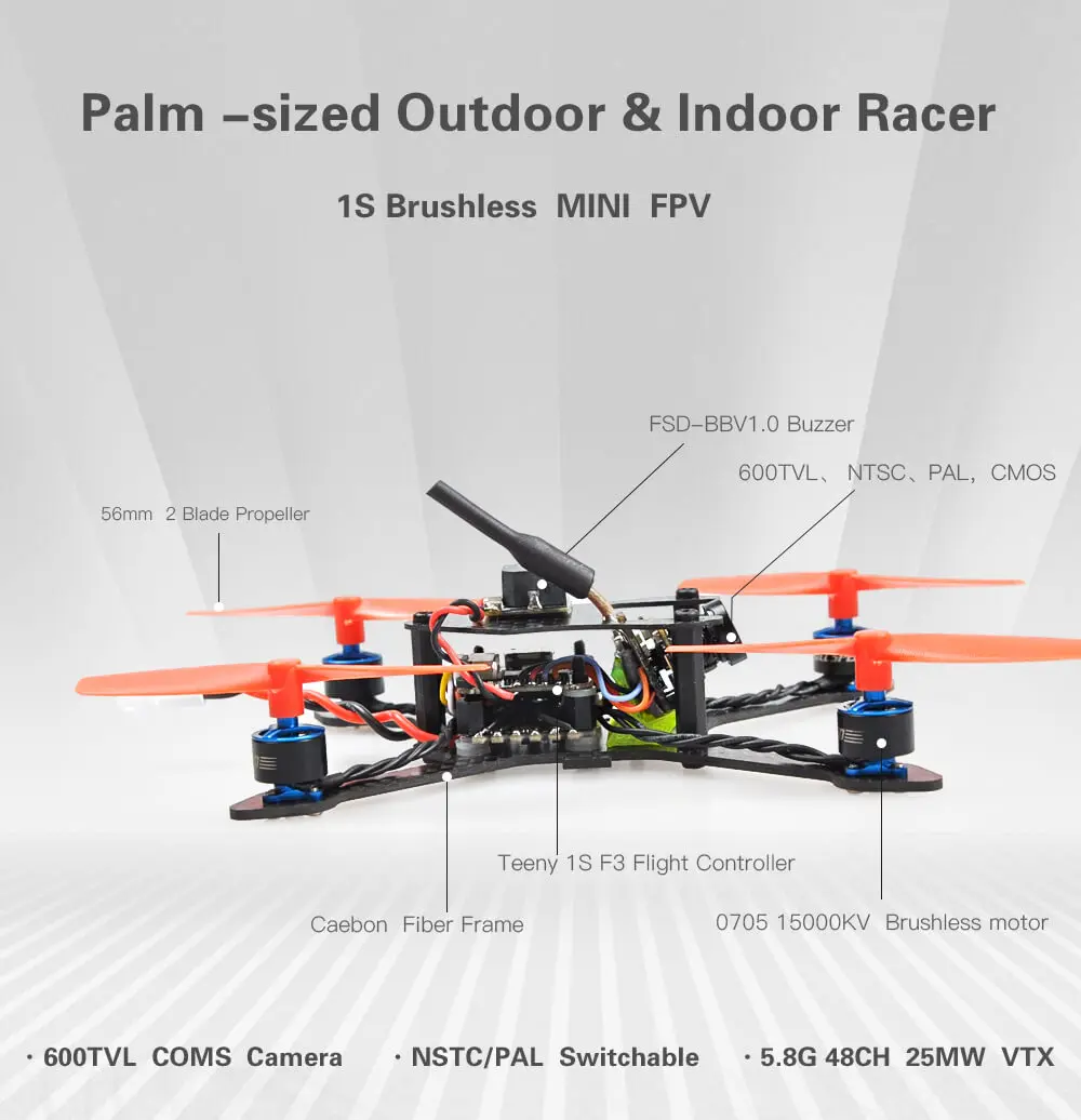 ФУР с рукавом "летучая мышь" 100 100 мм F3 6A BLHELI_S Dshot600 25 МВт 48CH 600TVL VTX 1 s 550 мА/ч, 50C HV Мини FPV гоночный Дрон PNP