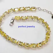 Цитрин браслет натуральный настоящий цитрин цепи браслеты 925 стерлингового серебра за ювелирные изделия 0.45ct* 25 шт драгоценные камни