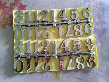 

Wholesale 2.5cm Plastic Adhesive Clock Numbers Gold and Silver Arabic numbers for Clock Accessories